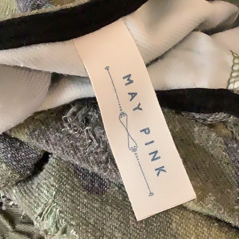 PrettyLittleThing Size 10 Cargo Style Pants & May Pink Crop Top. Preloved - Picture 7 of 7